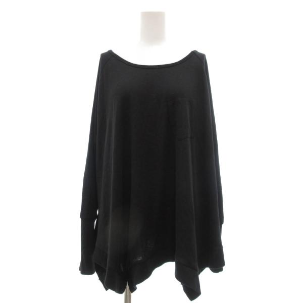 アルゴンキン ALGONQUINS 美品 カットソーロンT 変形デザイン F 黒