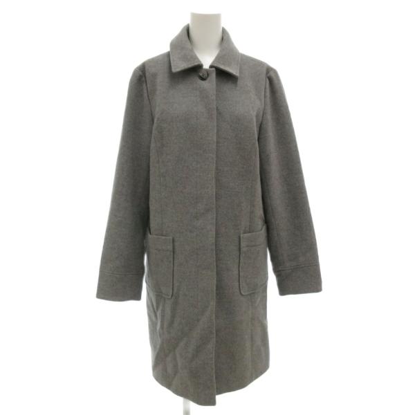 エディーバウアー EDDIE BAUER ステンカラーコート ロング 比翼 M グレー /GV ■GY59 レディース