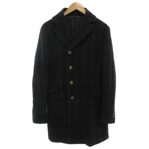 スーツセレクト SUIT SELECT ロングコート カシミヤ混 ブラック