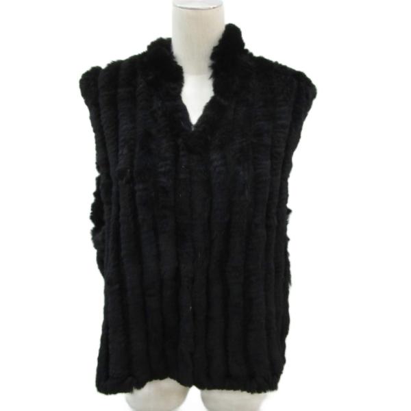 ぺけ　ブラックラビットファー　ミディ丈 ANOTHER BRANCH OLIVE des OLIVE ブルゾン アウター ラビットファー