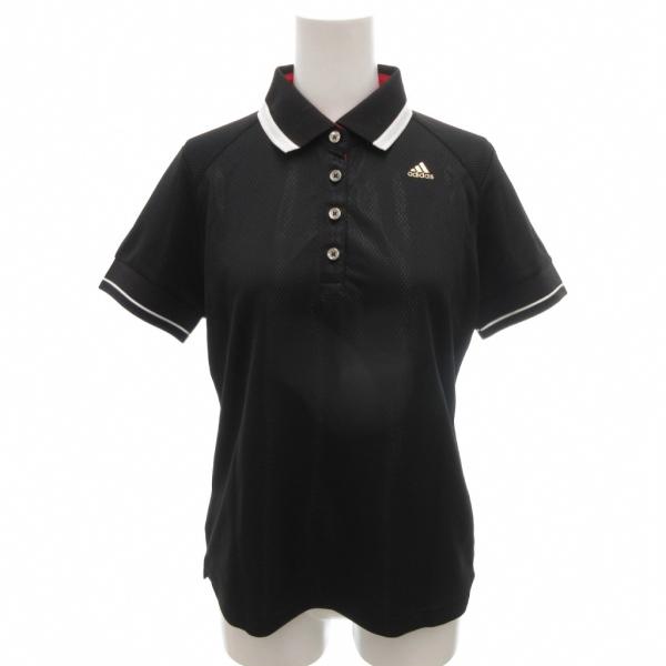 adidas（アディダス） ポロシャツ L 黒 ブラック 半袖 襟付き メッシュ