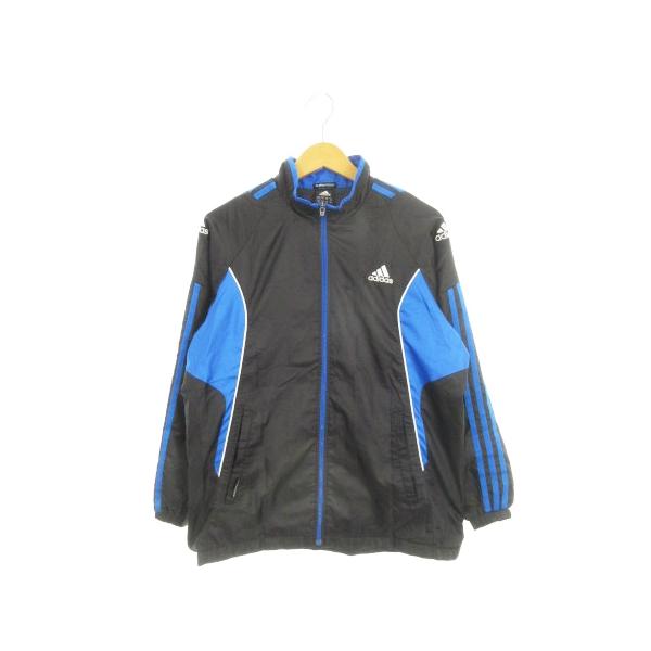 アディダス adidas ウィンドブレーカー ジャケット 160 L 黒 ブラック 青 ブルー 長袖 スタンドカラー /AH25 ■GY61 キッズ【ブランド】アディダス adidas【表記サイズ】160 L【実寸サイズ】身幅：53cm　着...