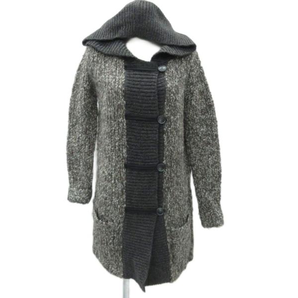 theory（セオリー） ニットコート コーディガン ロング丈 フード付き