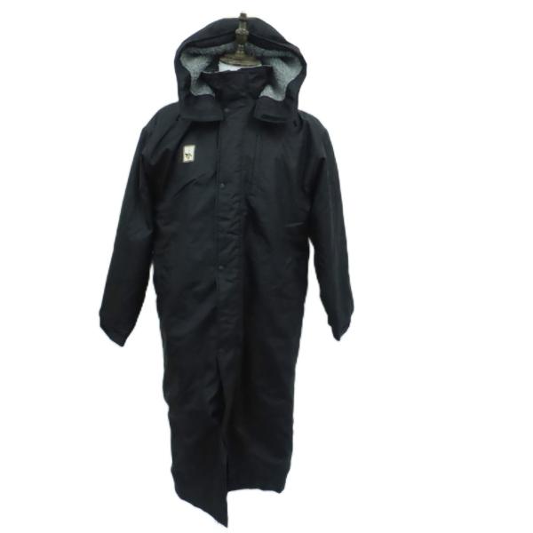 Aloha☺︎　美品　DESCENTE ダウンベンチコート L 黒 デサント DESCENTE ベンチコート ロング丈 L 黒 ブラック フード付き