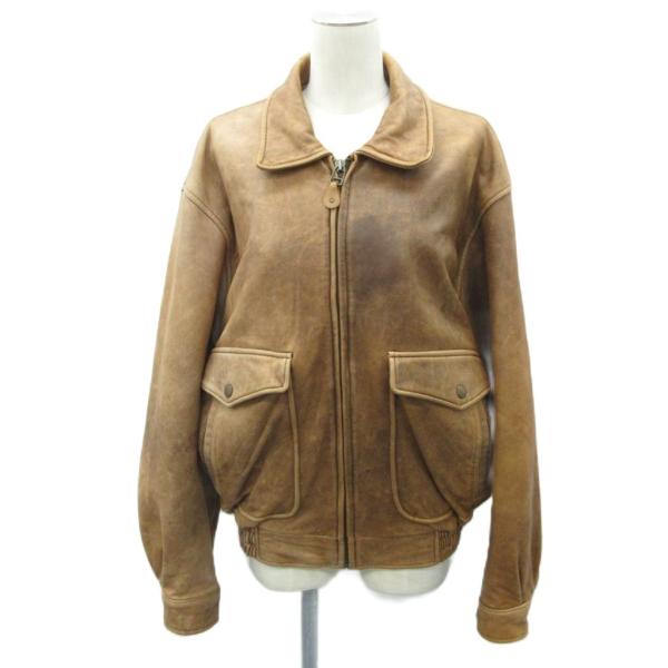 ドムアオム D'HOMME A HOMME ラムレザージャケット ミドル丈 L 茶 ブラウン /SM10 ■GY61 レディース