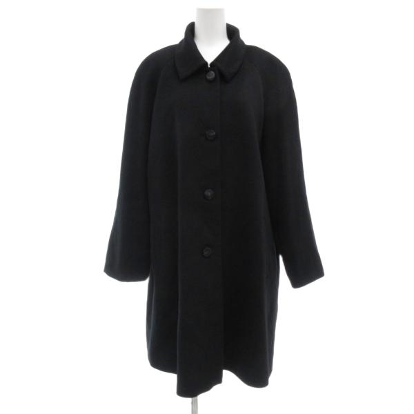 ノーブランド 美品 バルマカーンコート ステンカラー カシミヤ 13 黒