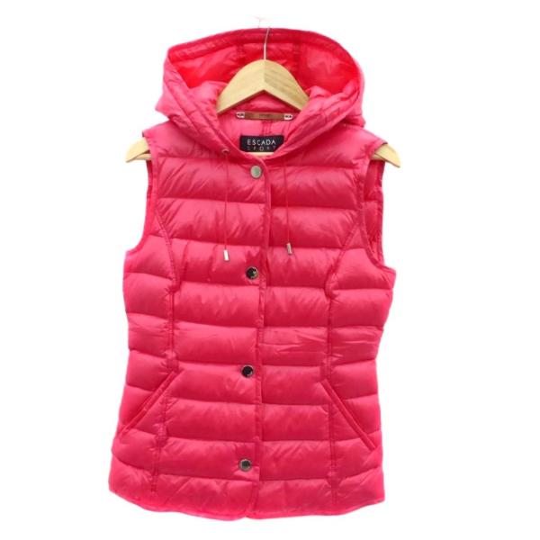エスカーダ ESCADA ダウンベスト ジャケット 32 XXS ピンク フード付き