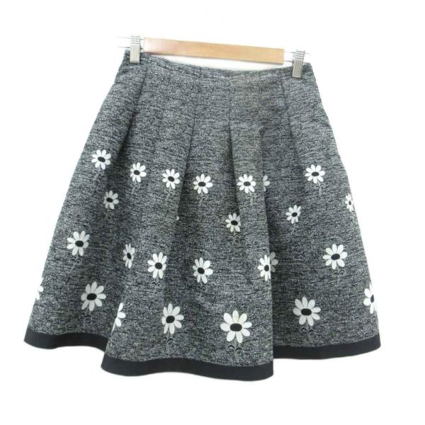 エムズグレイシー M'S GRACY フレアスカート 38 M 黒 ブラック オフ