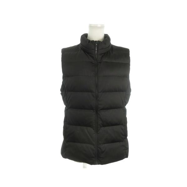 ユニクロ UNIQLO ダウンベスト XL 黒 ブラック ノースリーブ スタンドカラー キルティング /AO15 ■GY61 レディース
