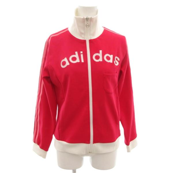 adidas レッド ジップアップジャージ　美品 adidas（アディダス） ジャージ ジップアップ ジャケット M 赤 レッド
