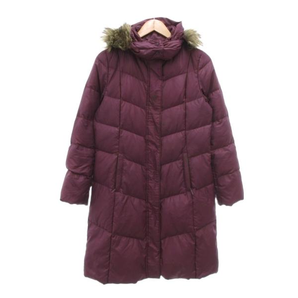 早い者勝ち！ 「ユニクロ ダウンコート レディース L 」ファー付 未使用品 ユニクロ（UNIQLO） ダウンコート M 紫 パープル 長袖 フェイクファー