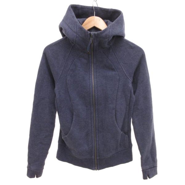 ルルレモン lululemon ジップパーカー ジャケット フード 4 紺