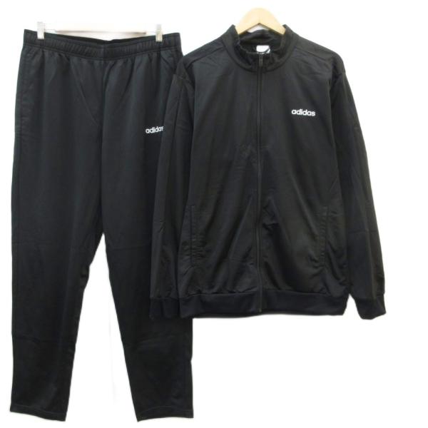 極美品■adidas スポーツウェア　セットアップ　ビッグロゴ　黒　Oサイズ adidas（アディダス） ジュニア キッズ 子供 ジャージ 上下セット
