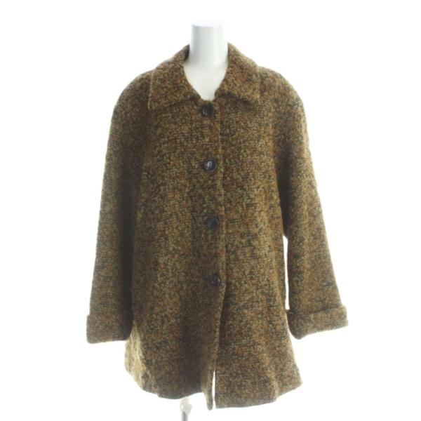 エルミダ EL MIDAS ステンカラーコート ウール 10 茶 ブラウン ミックスカラー レギュラーカラー 長袖 /LP ■GY58 レディース