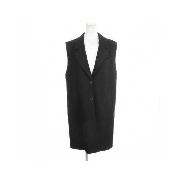 ZARA　完売　(Ｍ　黒)　ロングベスト　ロングジレ　テーラードカラー ZARA（ザラ） ベスト ジレ L 黒 ブラック ノースリーブ テーラード