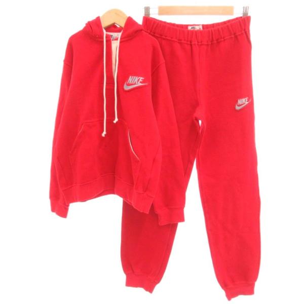 新品 NIKE ナイキ セットアップ 上下 パーカー スウェットパンツ M 赤 NIKE（ナイキ） セットアップ スウェット ハーフボタン パーカー