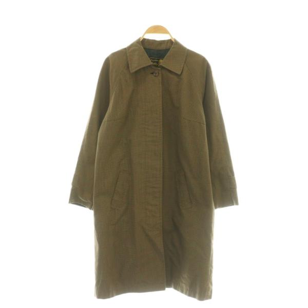 lady's clothes bulldogs ステンカラーコート アウター 千鳥格子 ブラウン /CX ■ECC001 レディース