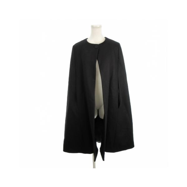 ザラウーマン ZARA WOMAN ケープコート ポンチョ S 黒 ブラック ノー