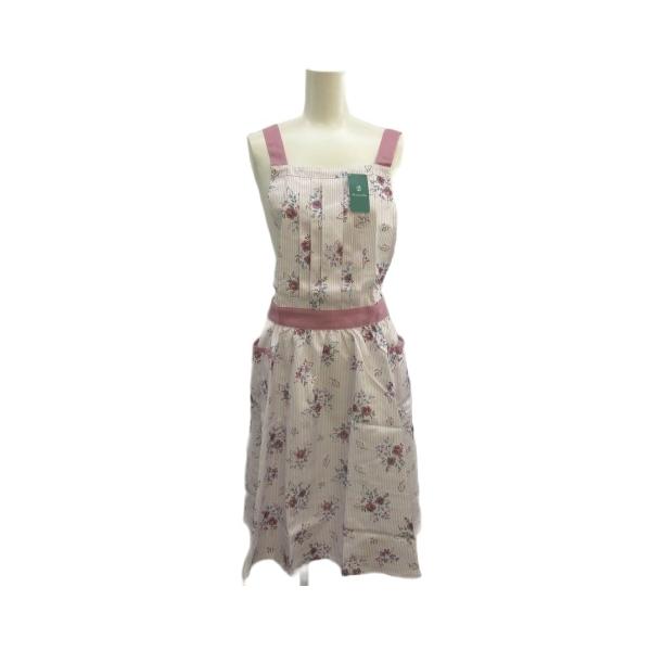 未使用品 アフタヌーンティー Afternoon Tea エプロン F ピンク 花柄
