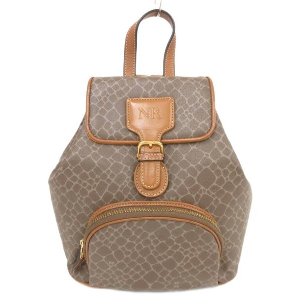 ニナリッチ NINA RICCI リュックサック バッグ 茶 ブラウン ロゴ柄