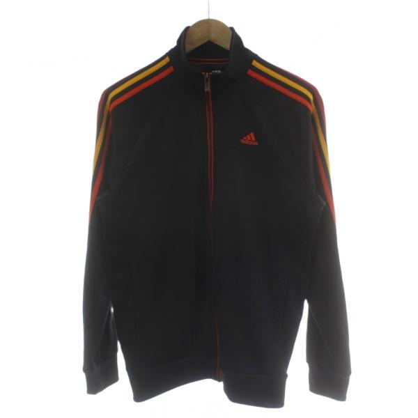 adidas 黒赤 長袖ジャケット Lサイズ adidas（アディダス） × essentials パーカー 上着 L 黒 ブラック 赤