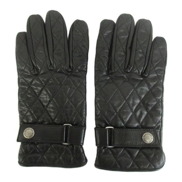BURBERRYBLACKLABEL　黒 レザー 手袋　グローブ　キルティング BURBERRY BLACK LABEL（バーバリーブラックレーベル） 手袋 グローブ