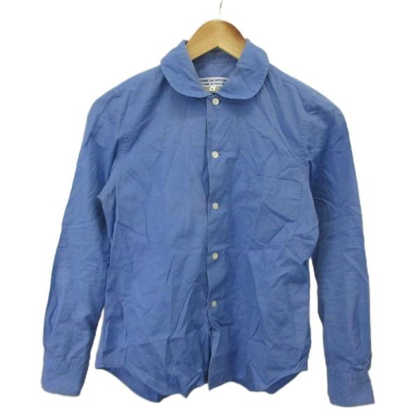 コムデギャルソン COMME des GARCONS シャツ トップス XS 青 ブルー ラウンドカラー 長袖 /KK ■GY53 メンズ