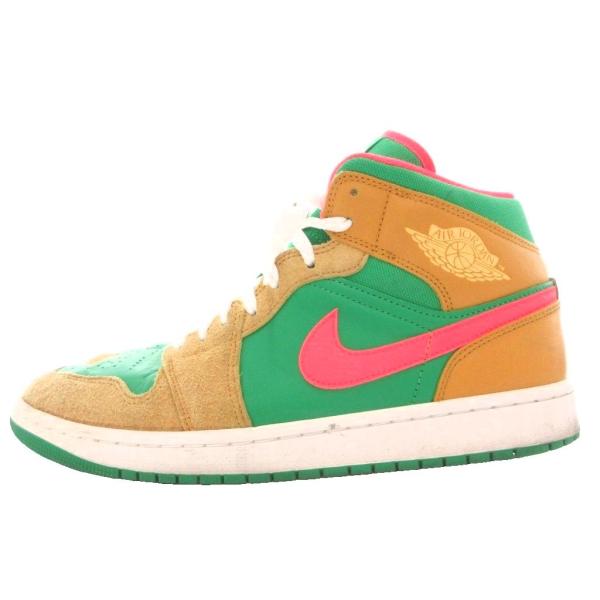 ナイキ NIKE エア ジョーダン 1 ミッド SE Nike Air Jordan 1 Mid SE スニーカー シューズ US10.5 28.5 緑 グリーン 茶 ブラウン 白
