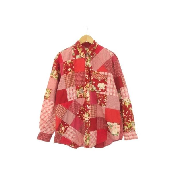 カールヘルム Karl Helmut シャツ 赤 レッド パッチワーク柄 花柄 長袖
