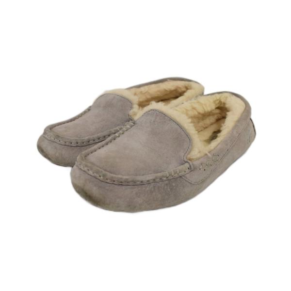 アグ UGG モカシン アンスレー ボア スリッポン スエード 24cm 灰色