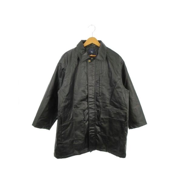 未使用品 モノマートレディース MONO-MART LADYS MN.L フェイクレザーコート F 黒 ブラック 無地 レギュラーカラー 長袖 /AO4 ■GY70