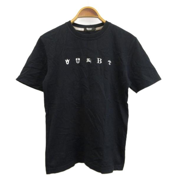 バーバリーブルーレーベル BURBERRY BLUE LABEL 半袖Tシャツ トップス ロゴ プリント 半袖 黒 ブラック 白 ホワイト /SH ■ECD08