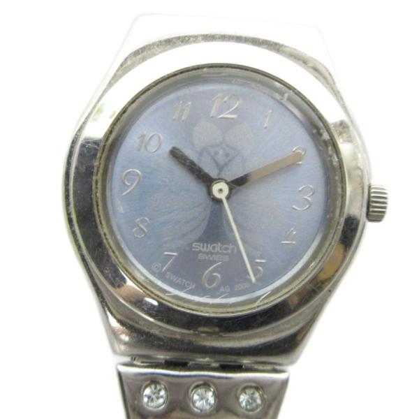 スウォッチ SWATCH irony 腕時計 ウォッチ クォーツ ロゴ 青文字盤 シルバー色 /MQ ▲H レディース
