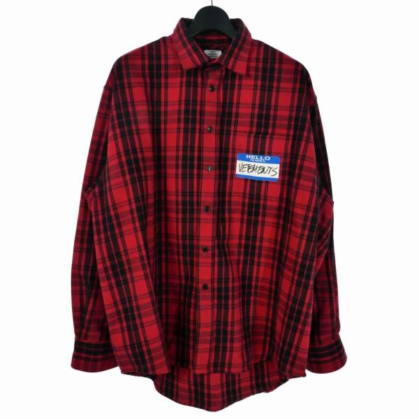 vetements 22ss アナーキー チェックシャツ VETEMENTS Double Anarchy Logo Flannel Shirt