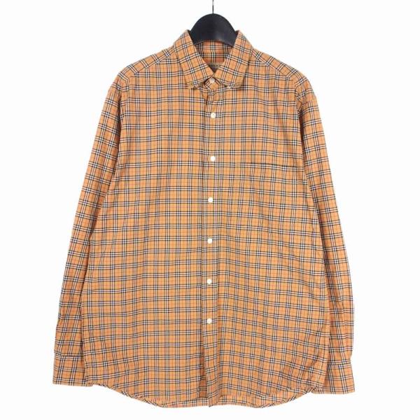 【BURBERRY】00sロゴ刺繍ノバチェック柄ストレッチタンクトップ　ベージュ BURBERRY（バーバリー） BURBERRY 19SS ノバチェック シャツ 長袖 M