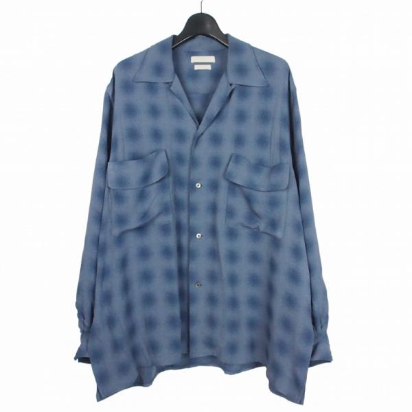 ヨーク YOKE 25SS BLURRED OMBRE PLAID OPEN COLLAR SHIRT オンブレ