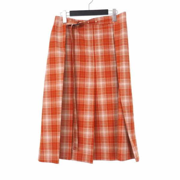中古 未使用品 マルニ MARNI 20SS チェック柄 プリーツ ベルト 