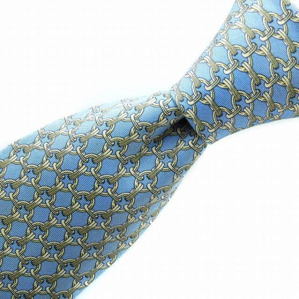 送料無料お手入れ要らず エルメス ネクタイ シェーヌダンクル シルク