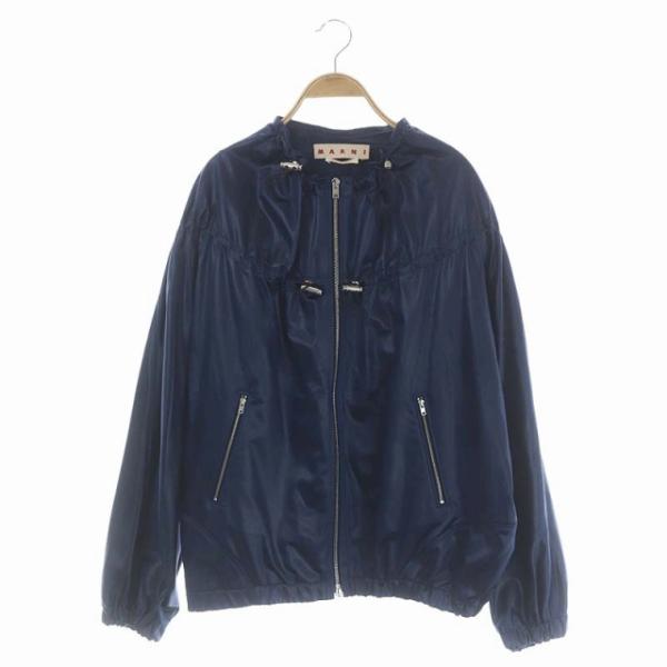 MARNI（マルニ） ドローストリング サテン ブルゾン ジャケット ノー
