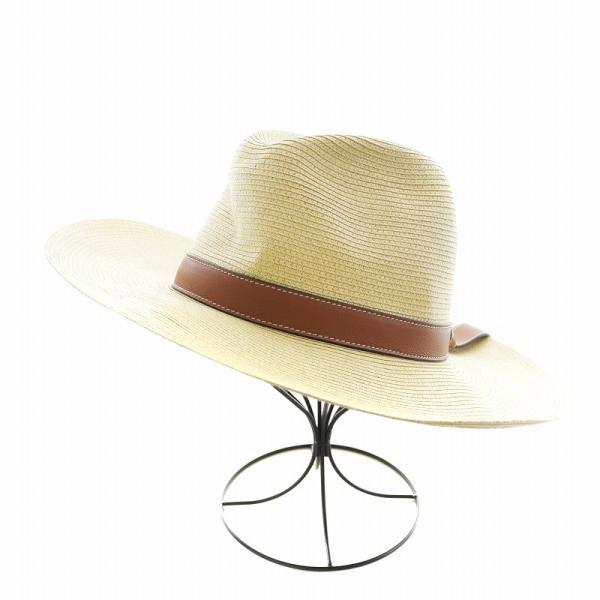 LOEWE ロエベ アナグラム 麦わら帽子 レザー ベージュ /AN20