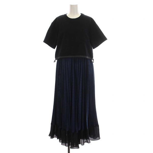 sacai サカイ ネイビー 半袖ワンピース 新品タグ付き kldclothing_hu2o9hb03m1i