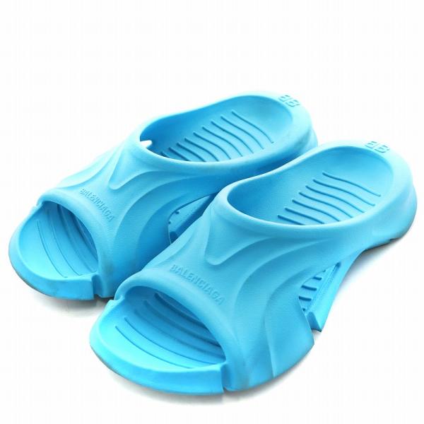BALENCIAGA バレンシアガ サンダル ラバー 28.5cm 水色 ライト