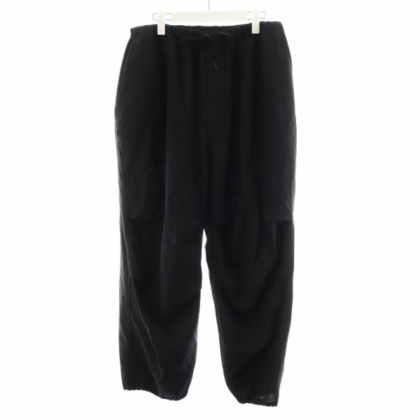 コモリ COMOLI 24SS ウールニータックパンツ イージーパンツ 黒 コモリ COMOLI 24SS ウールニータックパンツ イージーパンツ 黒
