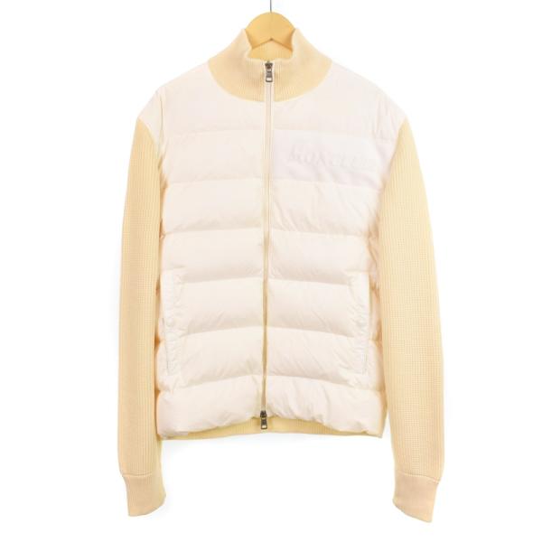 【中古】モンクレール MONCLER 20AW CARDIGAN TRICOT ダウンジャケット ニット切替 L アイボリー F20919B51600 A9422 MONCLER（モンクレール） MONCLER 20AW CARDIGAN TRICOT ダウン