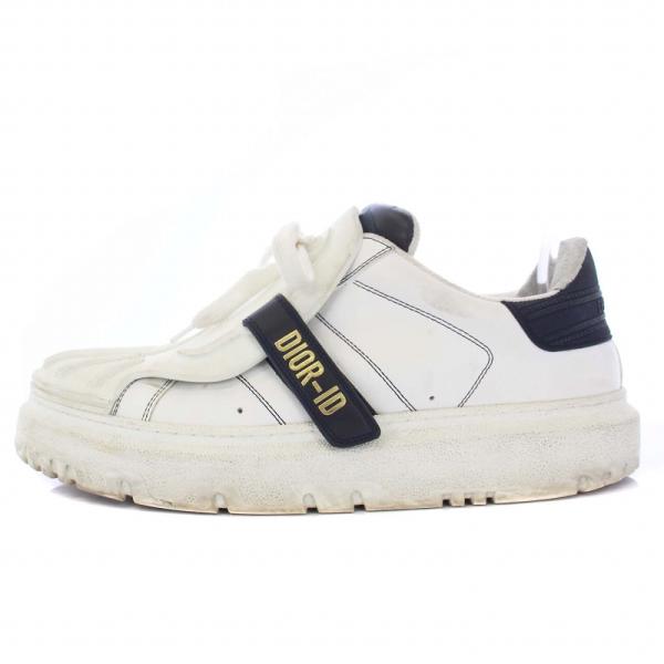 ディオール Dior レザー ラバー ベルクロ レースアップ スニーカー 40