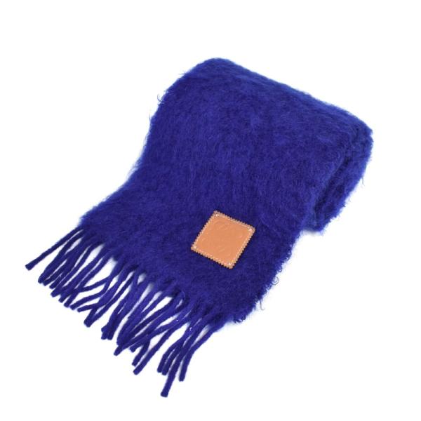 LOEWE（ロエベ） マフラー アナグラム ロゴパッチ フリンジ モヘヤ