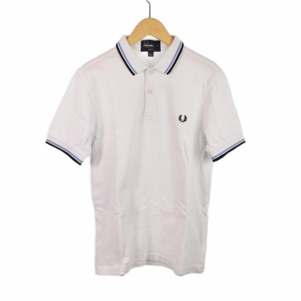 FRED PERRY（フレッドペリー） ポロシャツ 半袖 ロゴ 刺繍 S 白