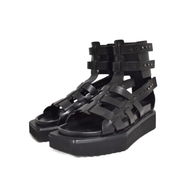 【中古】リックオウエンス Rick Owens Turbo Cyclop Sandals プラットフォーム サンダル 40 黒 ブラック RU01B1879LE リックオウエンス Rick Owens Turbo Cyclop Sandals プラットフォーム
