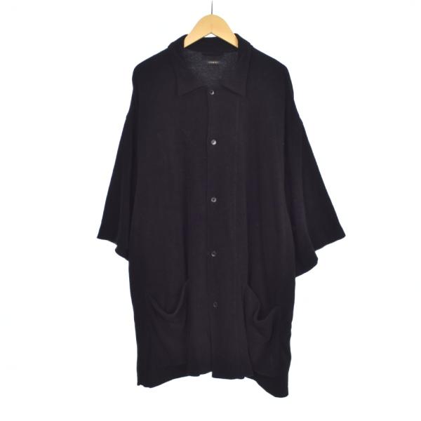コモリ COMOLI 25SS C/CA パイル半袖シャツ 3 黒 ブラック B01
