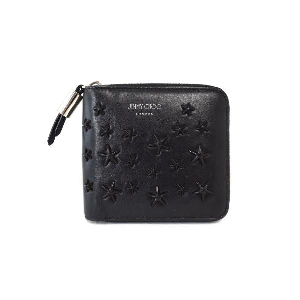ジミーチュウ JIMMY CHOO 二つ折り財布 ラウンドファスナー スタッズ